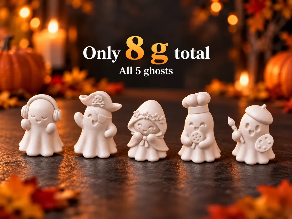 Cute Halloween ghosts | 5 cute little ghosts - Free 3D Print Model ...