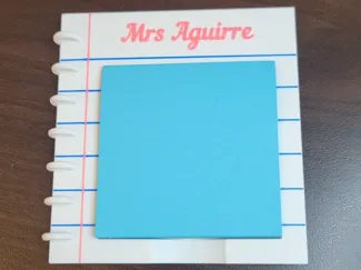 Spiral ruled paper sticky note holder