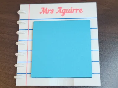 Spiral ruled paper sticky note holder