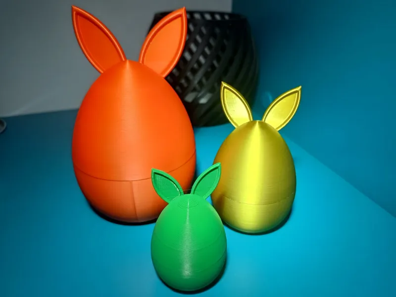 Easter egg candy container with bunny ears