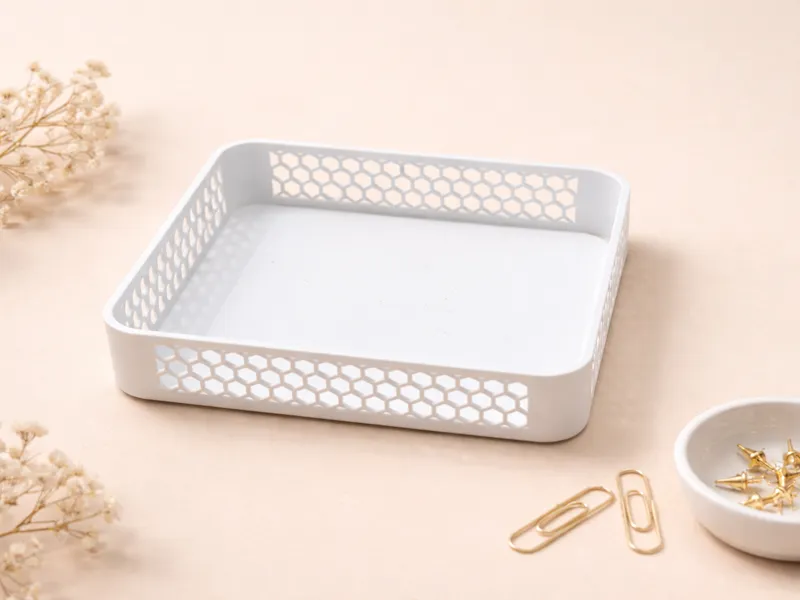 Square tray with hexagons