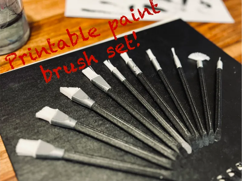 Printable Paint Brush Set 10pc
