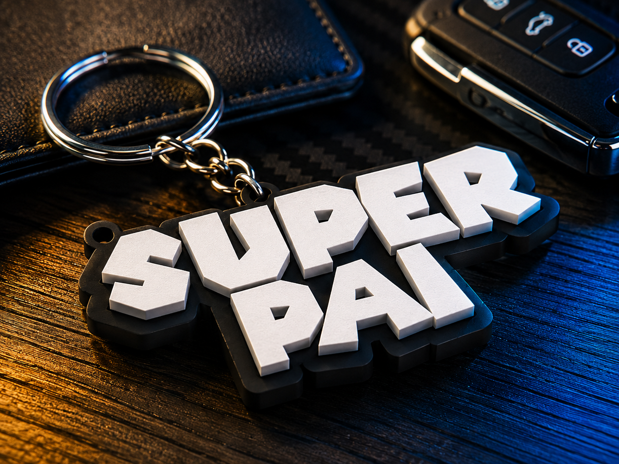 Chaveiro Super Pai (Fonte Super Mario Bros) - 1