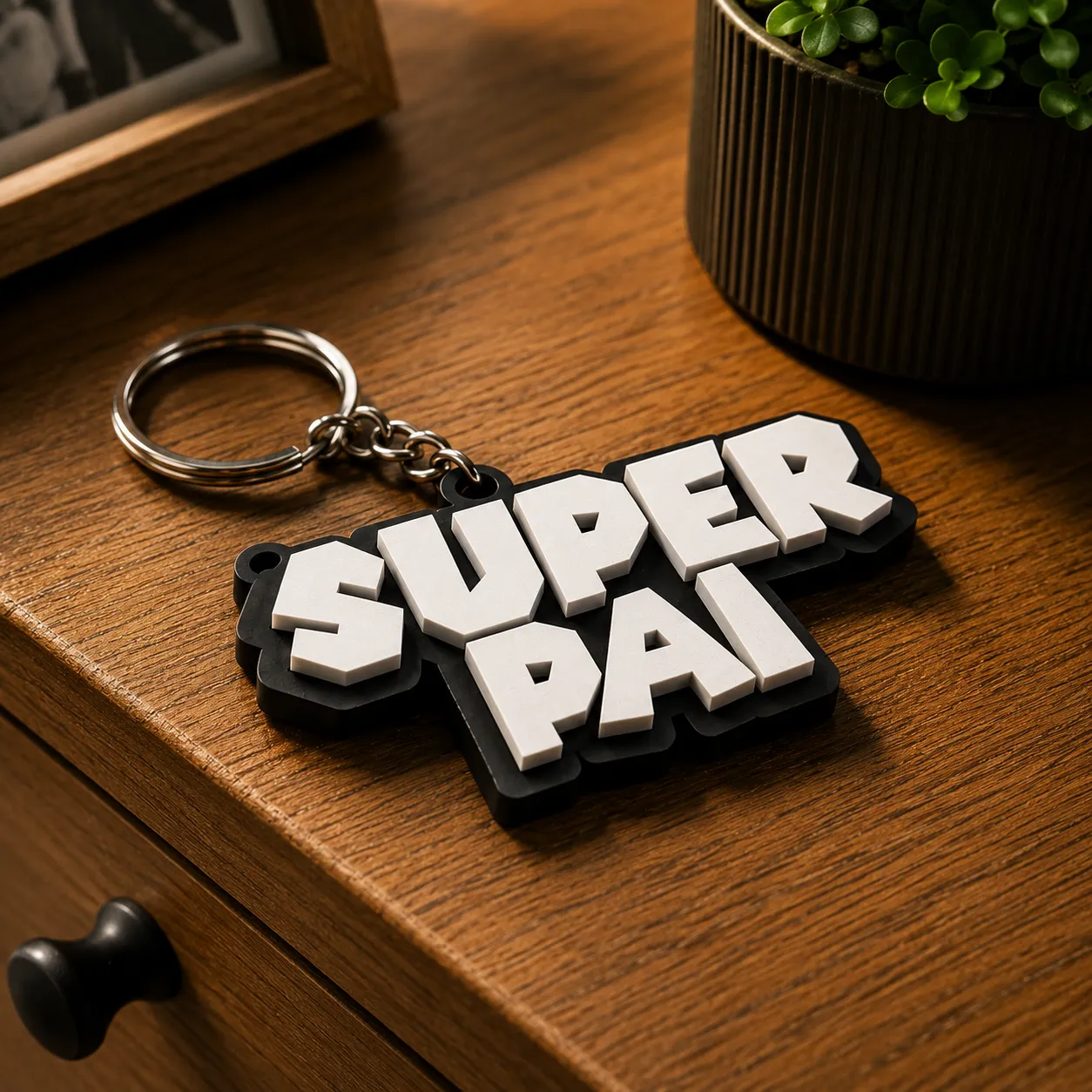 Chaveiro Super Pai (Fonte Super Mario Bros) view 2