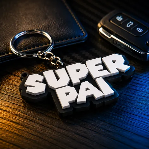 Chaveiro Super Pai (Fonte Super Mario Bros) view 3
