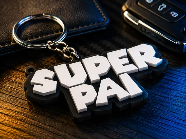 Chaveiro Super Pai (Fonte Super Mario Bros)