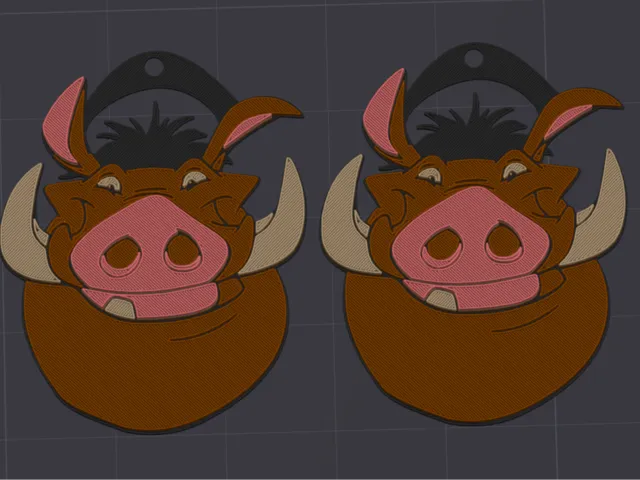 Pumba Earrings Lion King (<60 minute print)