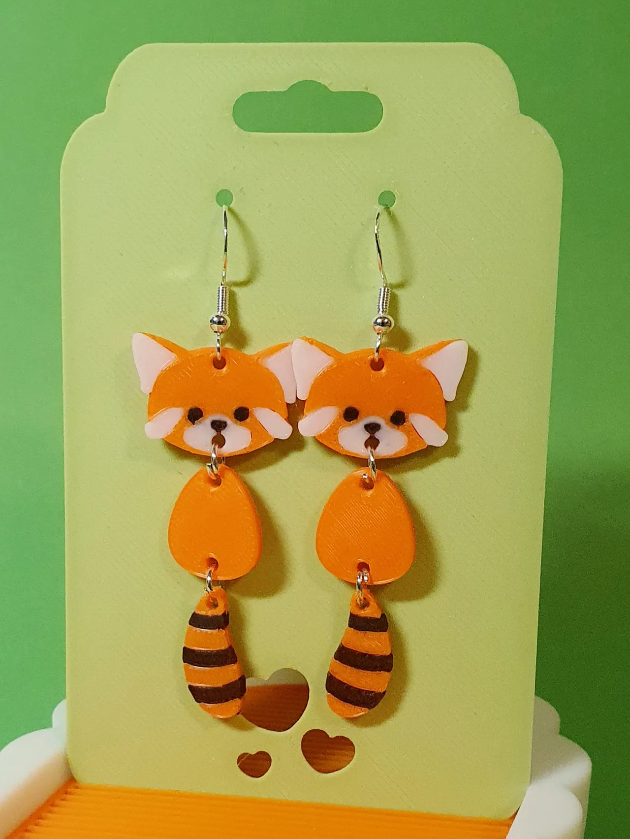 Lightweight Red Panda earrings AMS fast easy print view 2