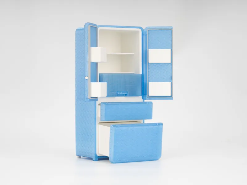 法式冰箱微缩模型儿童玩具场景搭配精细还原miniature refrigerator model