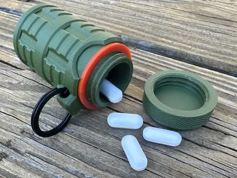 Rugged Tall Keychain Screw Top Container
