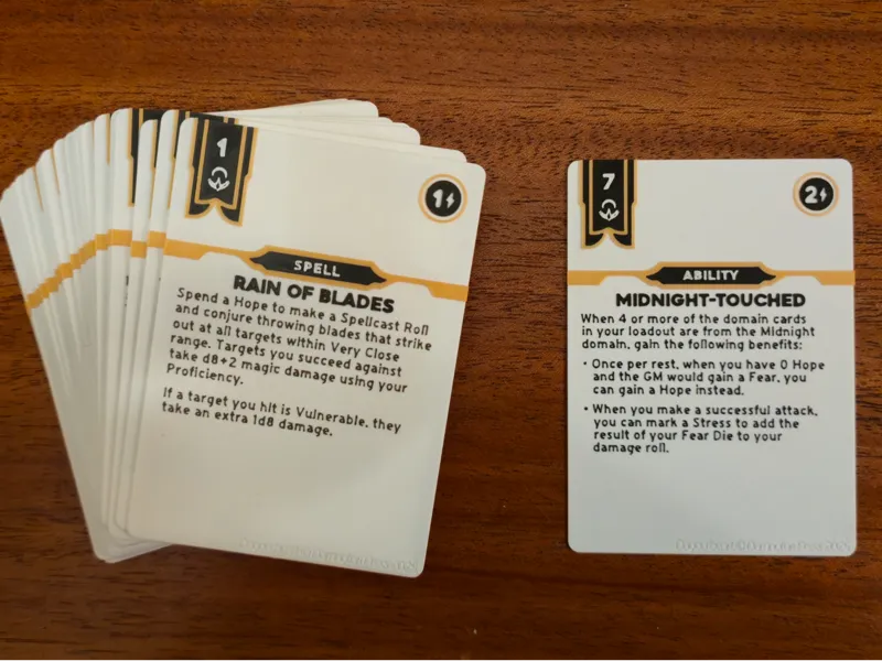 Daggerheart - Midnight Domain Cards
