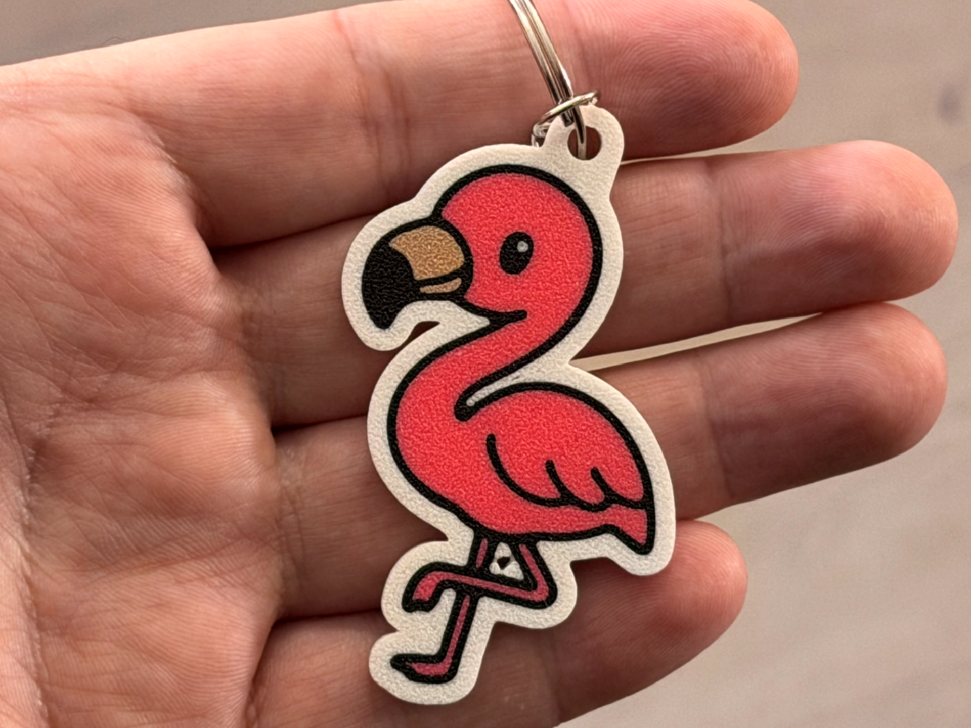 Cute flamingo keychain
