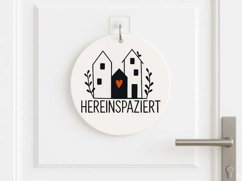Türschild Hereinspaziert Willkommen Schild