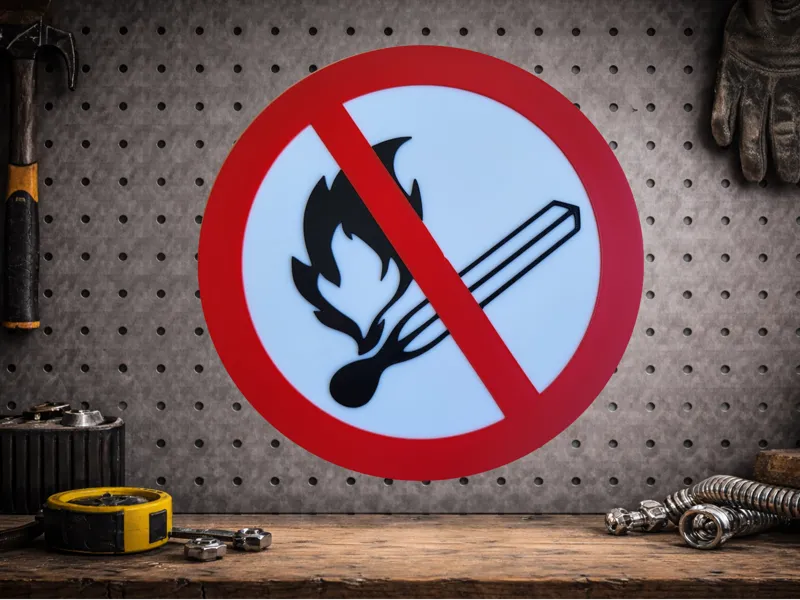 Verbotsschild - Kein offenes Feuer 