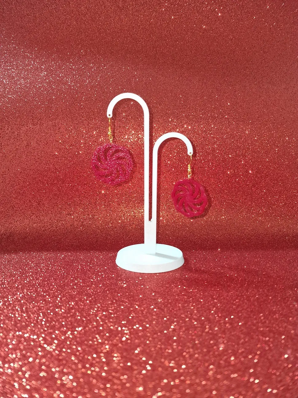 Spiral flower earrings view 3