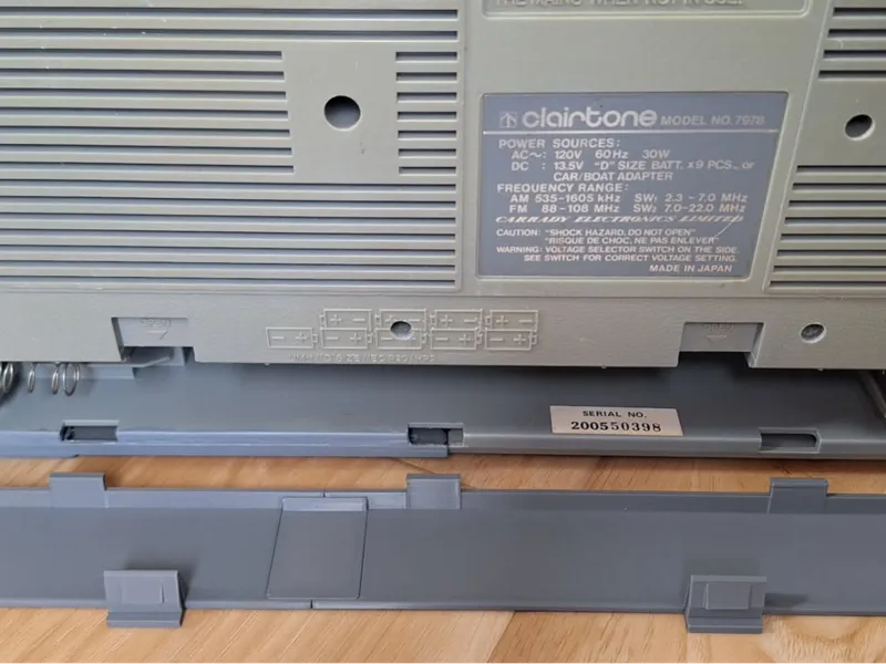 Clairtone 7978 Battery Cover
