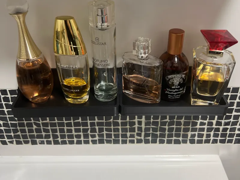 Small shelf with hole for electrical cord