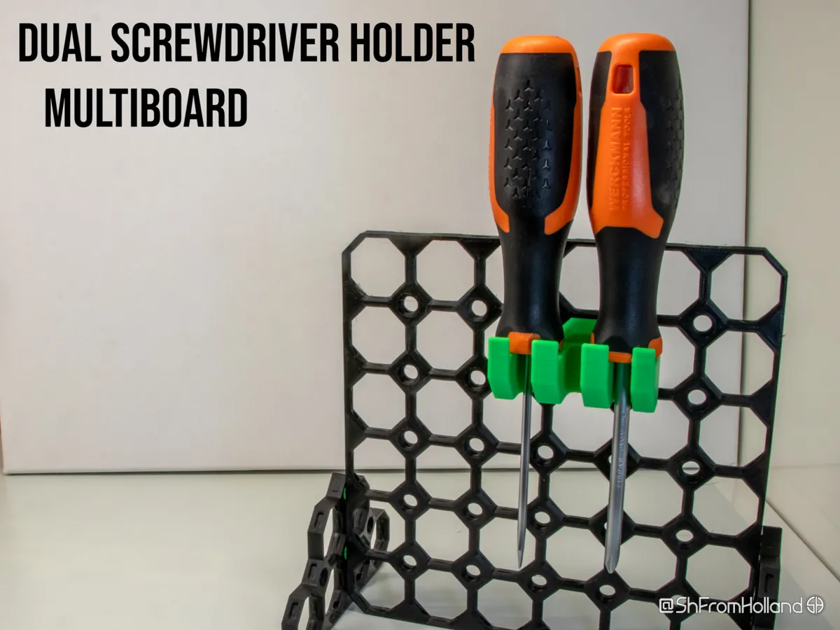 Dual screwdriver holder - Multiboard - Free 3D Print Model - MakerWorld