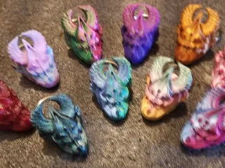Shakaworld3D Wicker Dragon Head Keychain
