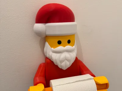 Brick Man Toilet Paper Holder - Santa Hat & Beard