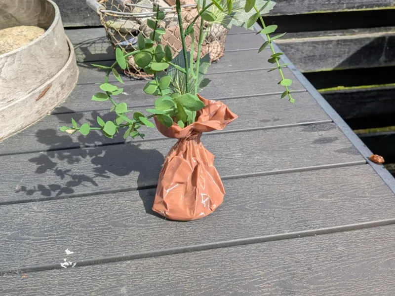 Crumpled Paper Bag Vase