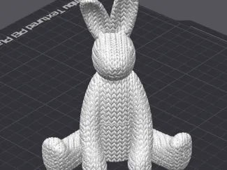 Knitted sitting easterbunny easter - no supports
