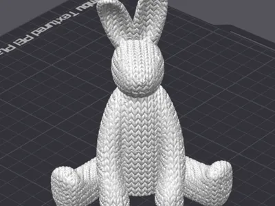 Knitted sitting easterbunny easter - no supports