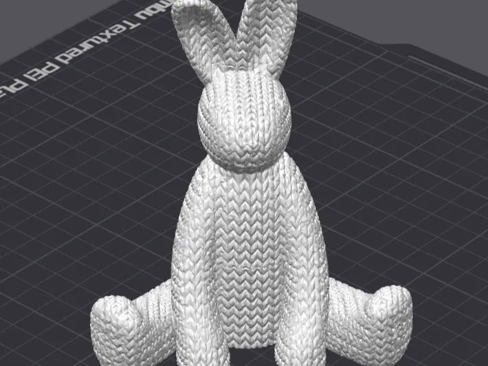 Knitted sitting easterbunny easter - no supports