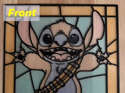 Stitch Wookie Stained Glass ~Fan Art