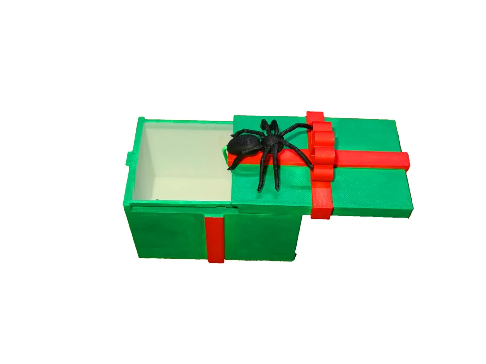 Scary Spider Gift Box 整蛊蜘蛛- Free 3D Print Model - MakerWorld