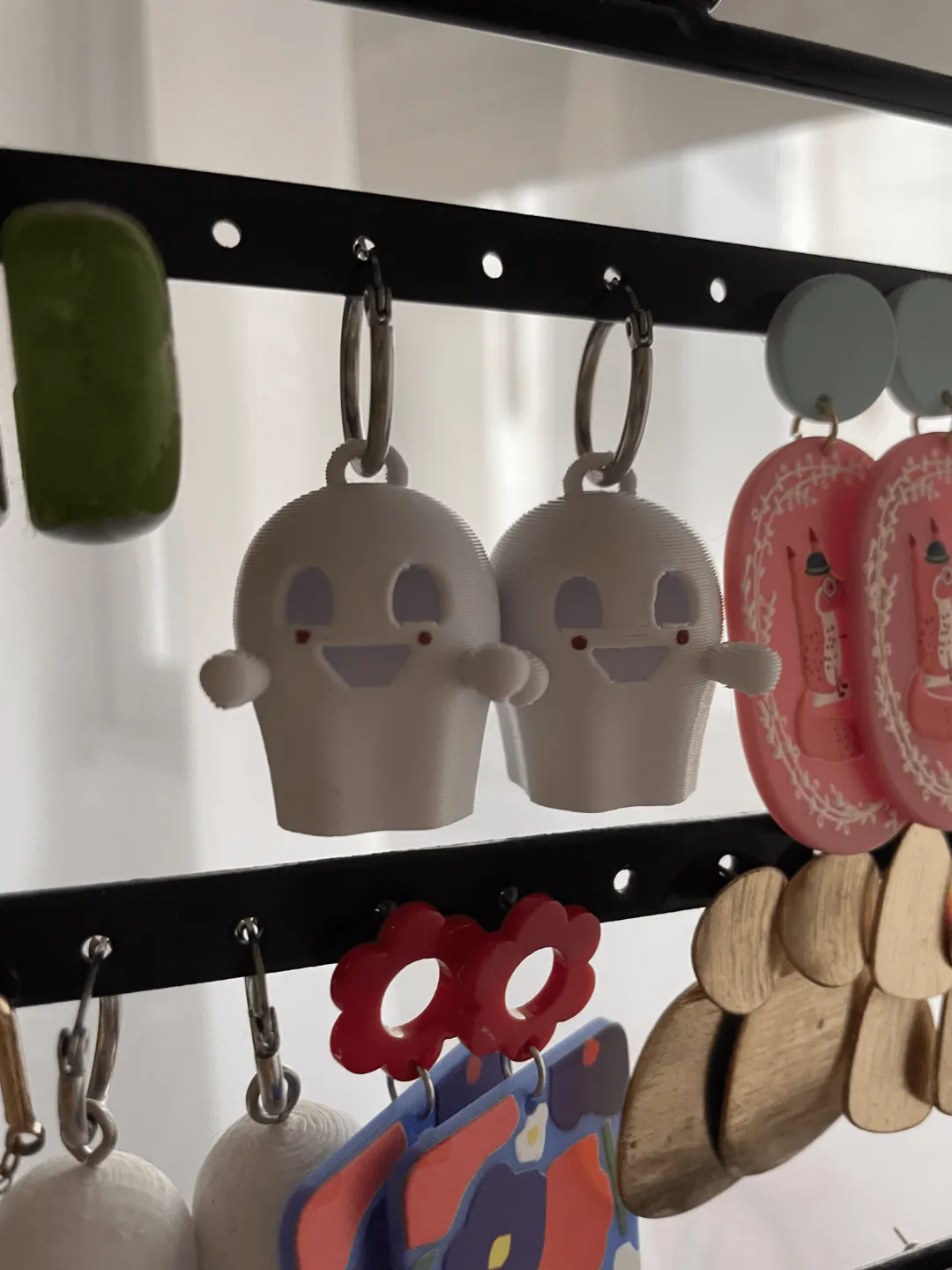 Cute ghost Halloween earrings view 3