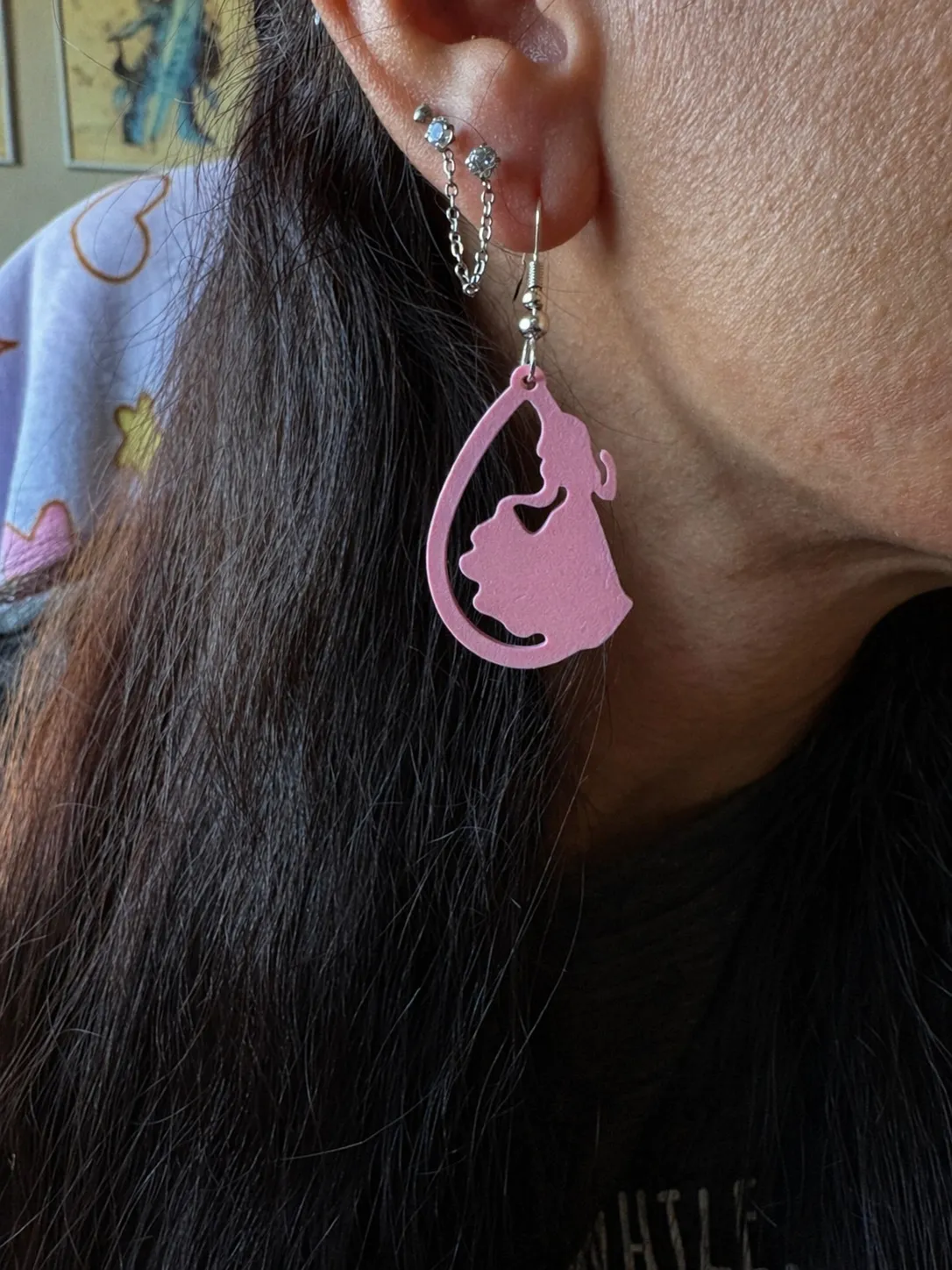 Pendientes aretes Aurora Bella Durmiente Disney view 3