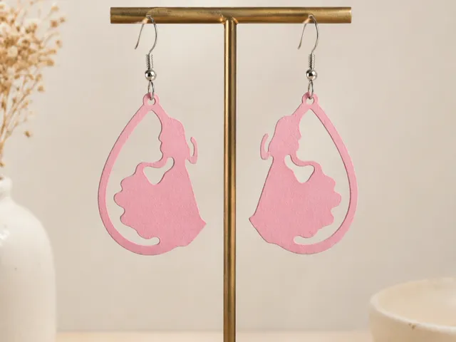 Pendientes aretes Aurora Bella Durmiente Disney