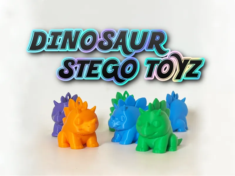 Dino Stegosaurus Toy & Keychain