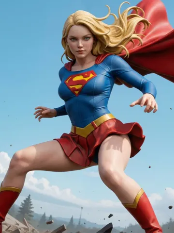 Escenografía en miniatura: Super Girl – Storm Pose mit wehendem Umhang — vista de referencia 2