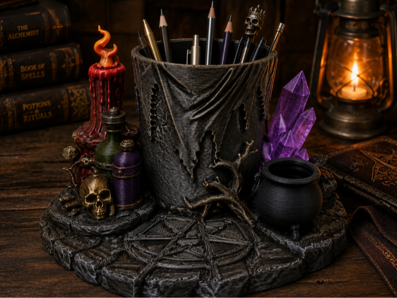 Wizard Desk Organizer – Gothic Pen Holder