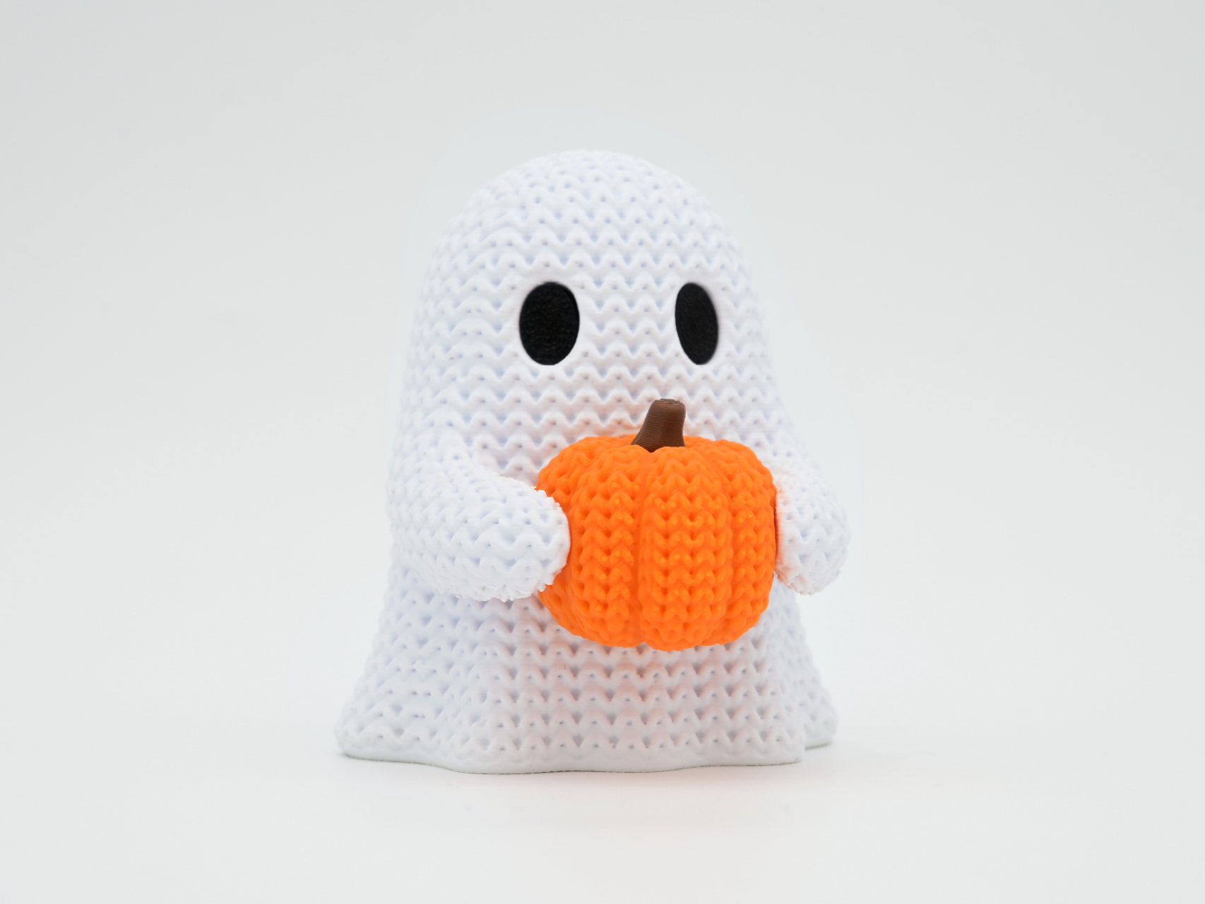 Knitted Pumpkin Ghost - Halloween - 1