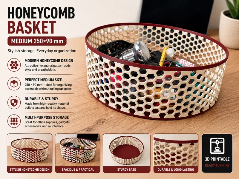 Honeycomb Basket – Medium 250×90 mm
