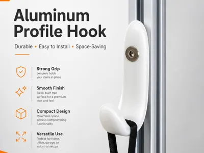 Hooks for aluminum profile