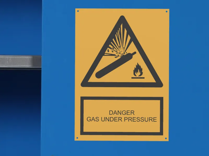 Gas under pressure sign