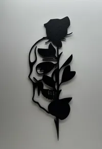 Décoration murale 2D crâne et rose — photo 4