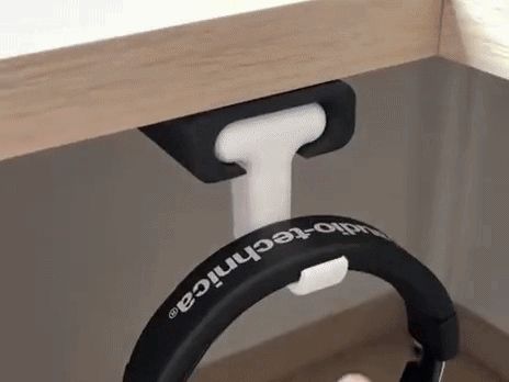 Sliding Headphone Mount for Desk (Glue or Screw)