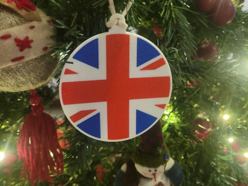 UK Flag Christmas Ornament