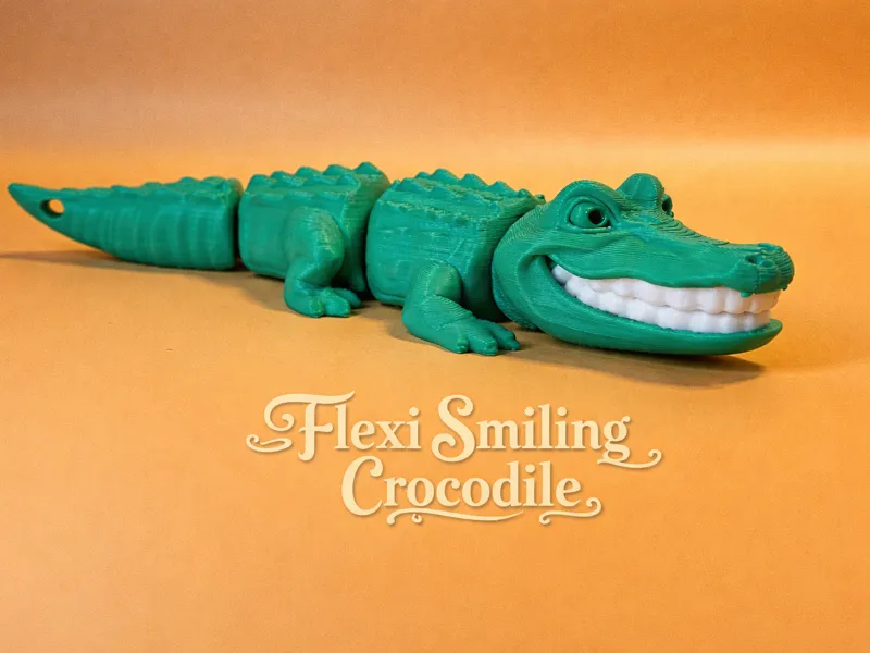 Flexi Smiling Crocodile Keychain