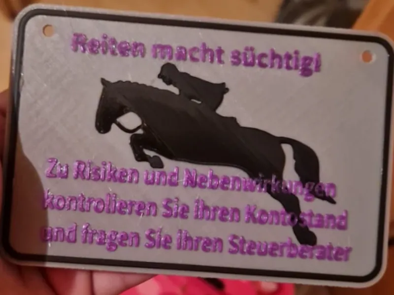 reiten macht süchtig schild 