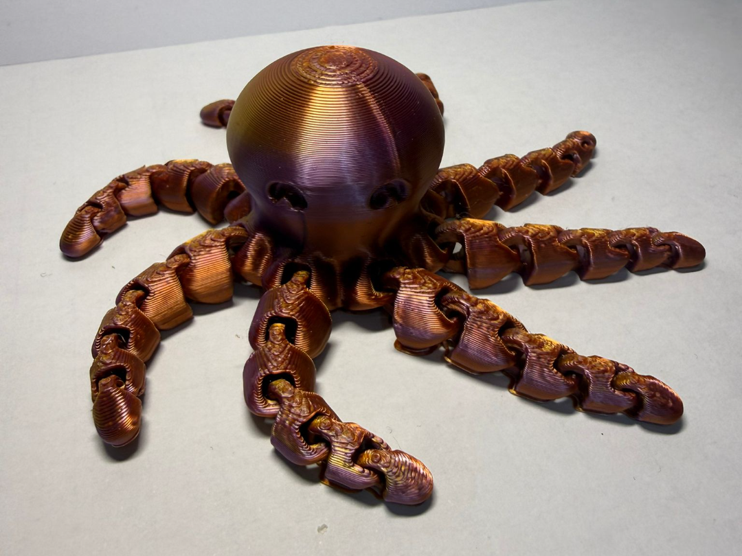 Flex Octopus Keychain 3D Articulated Bicolor