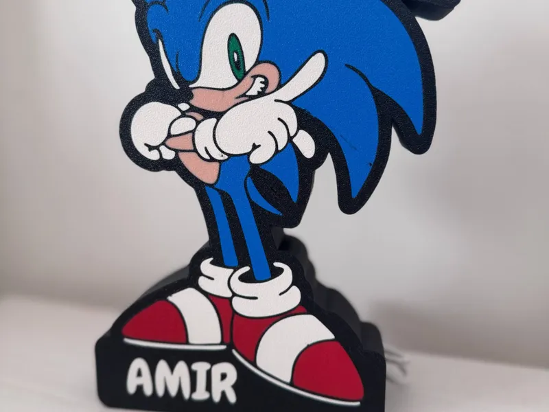 Sonic lightbox personalized with name