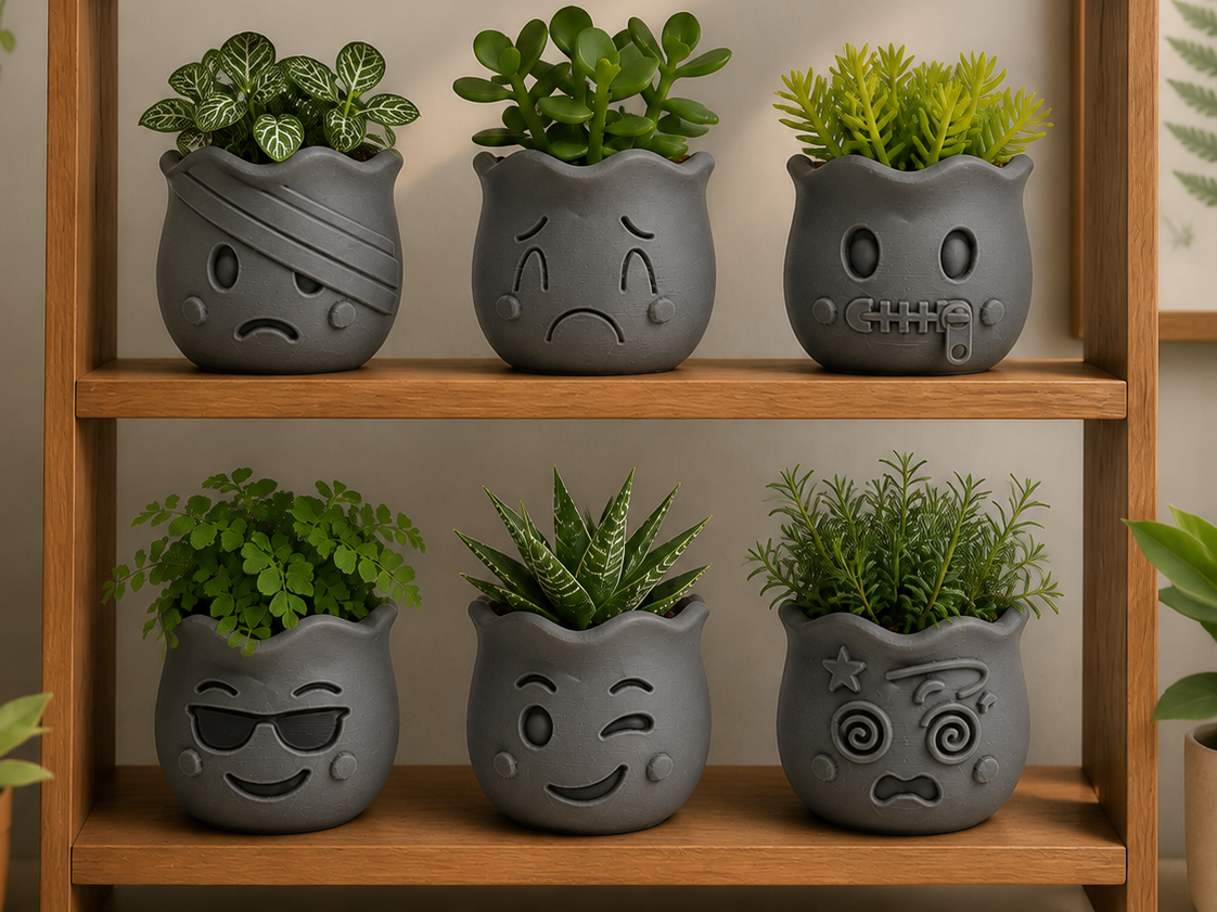 Cute Face Emoji Planters | Succulent Pots 3.0