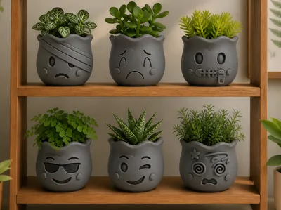 Cute Face Emoji Planters | Succulent Pots 3.0