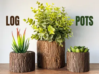 Log Pot – Scalable Planter/Pen Pot in Wood Style